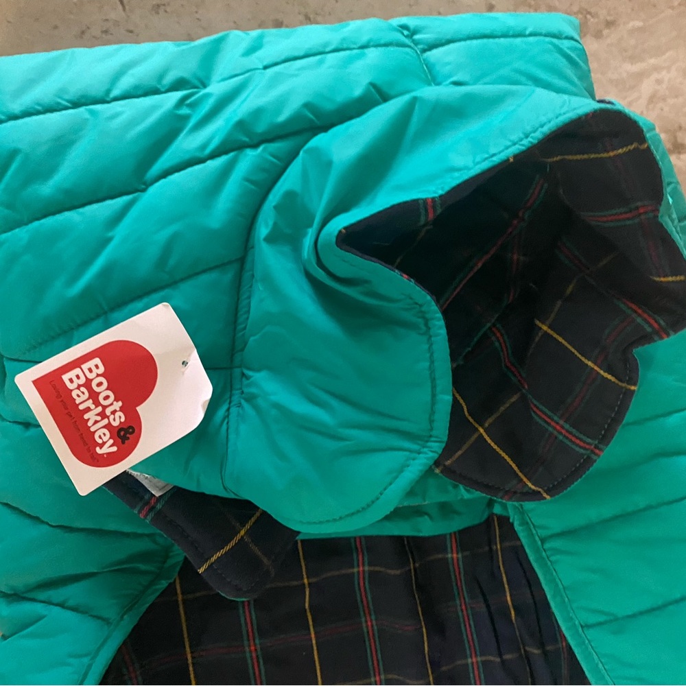 NWT Doggie Puffer Coat, Flannel XL Green